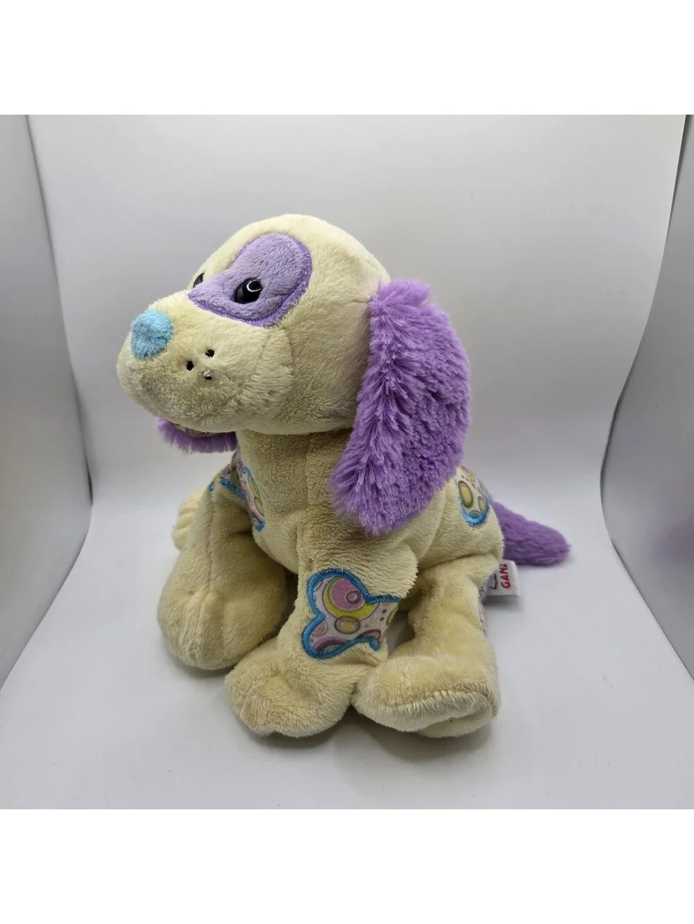 GANZ Webkinz Jelly Bean Puppy Plush HM474 Retired Yellow Purple 2008 No Code